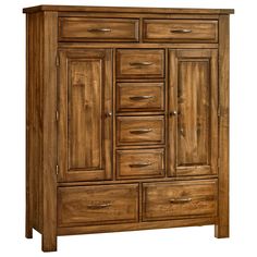 a large wooden cabinet with drawers and doors