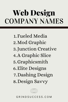 the web design company names list