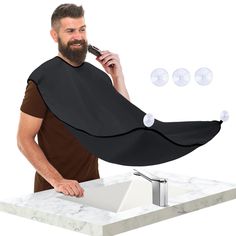 PRICES MAY VARY. Gifts for Men: Surprise him with this creative beard catcher for shaving, which he can use daily! Whether as Valentine's Day gifts, Christmas gifts, Father's Day gifts, or Birthday gifts, our beard bibs are the most practical gifts for men/father/husband/brother/boyfriend to shave at home Keep Your Sink Clean: Every shave is a vicious battle with the struggle of the beard, but you don't have to suffer like that when you use the beard bib. It will help you catch falling beards, k Men Face Care, Beard Apron, Practical Gifts For Men, Beard King, Household Necessities, Valentines Day Gifts For Him Boyfriends, Men Shaving, Hair Catcher, Groom Accessories