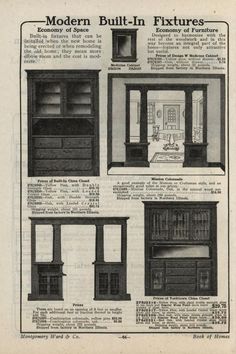 an old book page shows different types of furniture