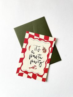 a red and white greeting card with the words, all i want for christmas written on it