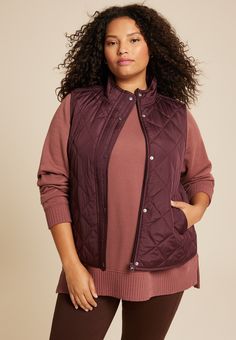 Plus Size Featherweight Quilted Vest - Long Faux Suede Vest Plus Size, Maurice’s Plus Size Outfits, Maurices Plus Size, Maternity Pajamas, Skirt Crop, Lightweight Quilt, Curvy Jeans, Quilted Vest, Outerwear Vest