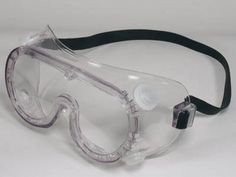 the goggles are clear and have black straps