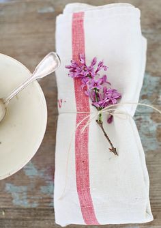 an image of a napkin with flowers on it