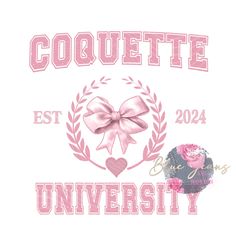 the logo for coquetette university with a pink bow and heart on it's chest