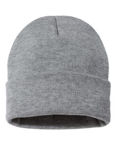 Jersey Lined 12" Cuffed Beanie - HEATHER GRAY - ONE SIZE | Sportsman 12" Jersey Lined Cuffed Beanie Top Hat in Heather Grey | Polyester Grey Beanie Outfit Men, Black Beanie Outfit, Gray Hat, Cuffed Beanie, Grey Beanie, Winter Cap, Embroidered Hoodie, Sherpa Lined, Custom Hats