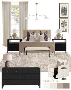 a living room filled with furniture and decor in shades of gray, beige, and white