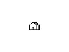 a black and white drawing of a house on a plain background with the word home written below it