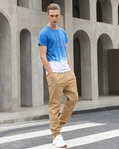 Men's Fashion Style Streetwear Khaki Jogger Pants With Open Hem What To Wear In Summer, Joggers Pants, Amazon Store, Mens Khakis, Style Streetwear, Mens Sportswear, In Summer