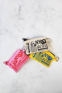 New York Screen Printed Zipper Card Pouch With Key Ring NYC - Etsy Metro Card, Apple Home, Card Pouch, Cute Little Things, Zipper Wallet, Coin Purses, Coin Pouch, Cute Bags, Bits And Bobs