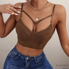 Lasaky - Lace-Embellished Corset Camisole with Flexible Boning Embellished Corset, Tøp Aesthetic, Black Mesh Top, Tube Tops, Corset Crop Top, Aesthetic Y2k, Plus Size Tank Tops, Lace Corset, Striped Long Sleeve Shirt