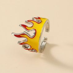 Men's Punk Fire Flame Ring - AM APPAREL Flame Ring, Emo Jewelry, Ring Party Jewelry, Grunge Jewelry, Edgy Jewelry, Fire Ring, Indie Jewelry, Flame Design, Dope Jewelry