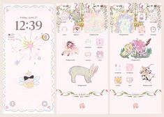 the wallpapers are decorated with different designs and colors, including an image of a fairy