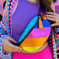 The Perfect Summer Bag!! It Has An Adjustable Waist, Multiple Pockets, And Plenty Of Space For Your Phone Inside! The Rainbow Metallic Design Is Simply Perfection And Is The Star Of Every Outfit!! Adjustable Length And Fit 9w* 5h*4d Metallic Rainbow Material Add Another Rainbow Accessory! Rainbow Ring Https://Www.Aspynandivy.Com/Collections/Rainbow/Products/Rainbow-Ring Multicolor Crossbody Belt Bag For Daily Use, Rainbow Crossbody Bag For Everyday Use, Rainbow Bags With Adjustable Strap For Everyday Use, Rainbow Shoulder Bag For Everyday Use, Rainbow Crossbody Shoulder Bag For Everyday Use, Trendy Rainbow Bags For Everyday Use, Multicolor Belt Bag With Removable Pouch For Travel, Trendy Rainbow Travel Bag, Multicolor School Bag With Zipper Pouch