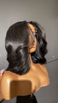 Wavy middle part bob>>>This is real pretty! Die for the sexy curls😍😍❤️❤️ Hair: Limited Design Natural Black 5x6 Lace Closure Bob… | Instagram Middle Part Bob Beach Waves, Middle Part Bob Curls, Middle Part Short Hairstyles, Middle Part Bob With Curls, Wavy Bob Middle Part, Curly Bob Middle Part, Bob Wavy Hairstyles, Bob Hairstyles Middle Part, Shoulder Length Bob With Layers