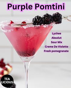 Purple Pomtini Alcoholic Slush Recipes, Alcoholic Slush, Slush Recipes, Alcohol Beverages, Sour Mix, Cocktail Desserts, Cocktail Drinks Recipes, Drinks Recipes