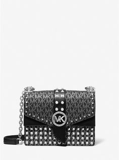 Zana Bayne, Grey Crossbody Bag, Studded Purse, Michael Kors Crossbody Bag, Latest Bags, Mk Bags, Signature Print, Small Crossbody, Bags Purses