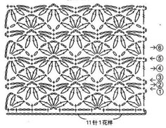 the diagram shows how to make a crochet pattern with two rows and four stitches