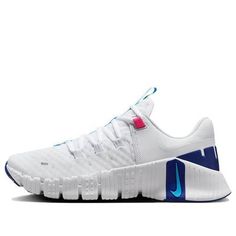 (WMNS) Nike Free Metcon 5 'White Aquarius Blue' DV3950-103 Aquarius Blue, Nike Free Metcon, Natural Movement, 2024 Christmas, Gym Routine, Nike Metcon, High Intensity Workout, Stylish Sneakers, Christmas List