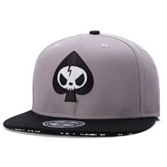 Hip Hop Skull Embroidery Baseball Snapback Cap-unisex-wanahavit-wanahavit Black Spades, Baseball Snapback, Flat Bill Hats, Flat Brim Hat, Flat Hats, Baseball Caps Fashion, Hip Hop Cap, Swag Men, Snapback Caps