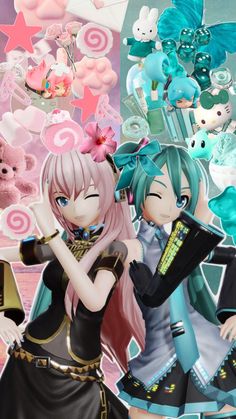 miku x luka collage Miku And Luka, Miku X Luka, Somebody To Love, Phone Backgrounds, Cute Wallpapers