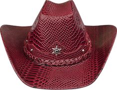 Red Western Hat With Short Brim, Red Short Brim Hat For Rodeo, Red Short Brim Hat For Country Events, Red Curved Brim Hat For Rodeo, Red Brimmed Hat For Country Events, Red Western Hat With Curved Brim, Red Western Brimmed Hat, Red Flat Brim Hat For Country Events, Red Country Style Hat