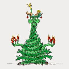 a green christmas tree with an angel sitting on it's top, surrounded by candles