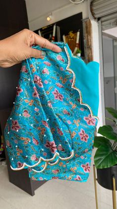 Difficulty: Easy     Threads Soft sky blue chiffon saree with embroidery border is paired up with satin hand worked blouse..!! For orders visit https://www.threadslabel.com Scallop Border Blouse, Sky Blue Blouse Designs, Pattern Blouses For Sarees, Chiffon Saree Blouse Design, Blue Chiffon Saree, Sky Blue Blouse, Hand Worked Blouse, Chiffon Blouses Designs, Worked Blouse