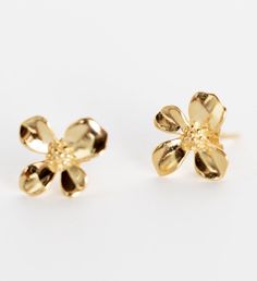 The perfect gift for Mother's Day, anniversaries and birthday gifts. | Our Dogwood Flower earrings are hypoallergenic and nickel- free. Our 14K gold plated flower earring designs make the perfect gift for best friends and for mother's day! | 1-800-Flowers Everyday Gift Delivery Dogwood Flower Stud Earring 14K Gold Gold Flower Charm Earrings In 14k Gold, Yellow Gold Plated Flower Earrings For Anniversary, Gold Flower Earrings With Flower Charm, Classic Gold Flower Earrings As Gift, Classic Gold Flower Earrings For Gift, Dainty Gold Flower Earrings For Anniversary, Classic Gold Flower Earrings In Sterling Silver, 14k Gold Flower Earrings For Gift, Classic Gold Sterling Silver Flower Earrings