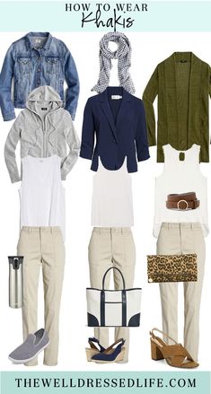 What To Wear With Khaki Pants, Khaki Pants Outfit Women, Khaki Pants Outfit, How To Have Style, Closet Basics, Capsule Dressing, Khaki Pants Women, Clothes And Shoes, Beach Outfits