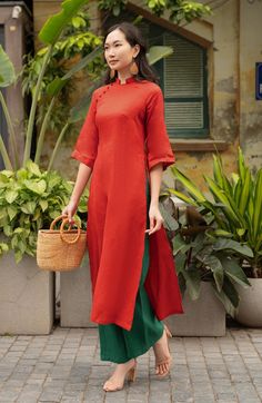 Linen Ao Dai Women, Linen Modern Ao Dai, Solid Color Ao Dai, Ao Dai Women Vietnamese Dress, Ao Dai Women With Pants, Springluc Ao Dai LA-W02 - Etsy Vietnam Vietnamese Dress Ao Dai, Modern Ao Dai, Vietnamese Fashion, Vietnamese Clothing, Womens Costumes, Vietnamese Dress, Women's Costumes, Style Expert, Linen Women