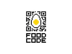 the qr code for an egg is shown in black and white with yellow eggs