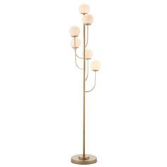 a floor lamp with five lights on it