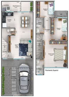 two story house plans with garage and living room