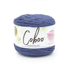 blue yarn ball with the word cobo on it