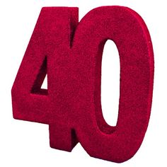 the number forty four is made out of red felt