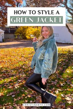 Elevate your winter style with chic green jacket outfits! Explore versatile looks with olive green, army green, and khaki jackets. From utility jacket ensembles to cozy winter combos, discover the perfect ways to stay both warm and stylish. Green Jacket Outfit, Womens Winter Fashion Outfits, Olive Jacket