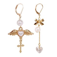 Accessories Png, Angel Accessories, Earrings Aesthetic, Dope Jewelry, Crystal Accessories, Wing Earrings, Jewelry Inspo, Pretty Jewellery, Piercing Jewelry