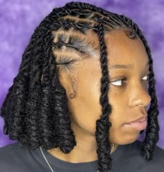 Retwist Locs Style Black Women Short, Straight Back Loc Styles, Loc Bob On Short Locs, Loc Styles For Short Hair Dreadlocks, Short Interlocked Locs, Loc Bob Dreads Black Women, How To Style Dred Lock, Dreadlocks Styles For Women Black, Lox Styles