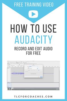 the text how to use audacty record and edit audio for free on a blue