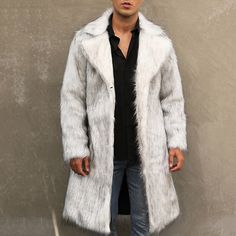 Season:Winter,Fall; Fabric:Faux Fur; Sleeve Length:Long Sleeve; Gender:Men's; Style:Comfort,Fashion,Streetwear; Occasion:Daily Wear,Vacation,Going out,Outdoor; Outerwear Length:Regular; Function:Warm; Pattern:Plain; Design:Pocket; Neckline:Lapel; Outerwear Type:Faux Fur Coat,Winter Jacket,Winter Coat; Listing Date:10/25/2023; Bust:; Length:; Shoulder Width:; Sleeve: Faux Fur Long Coat For Fall, Winter Faux Fur Long Coat, Winter Faux Fur Outerwear For Cold Weather, Winter Faux Fur Outerwear, Winter White Faux Fur Outerwear, Fur Coat Men, Plain Fashion, Long Outerwear, Faux Coat