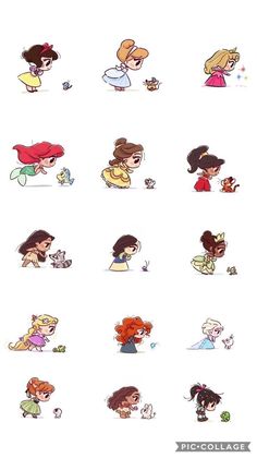 disney princess stickers are shown here