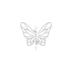 a line drawing of a butterfly on a white background