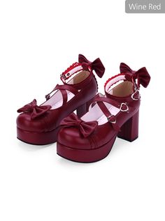 Dark Blue Bowknot Round-toe Sweet Lolita High Heel Shoes Lavender Shoes, Bow High Heels, Girls Tea Party, Babydoll Style, Bow Shoes, Platform Heels Chunky, Buckle Shoes, Sweet Lolita, Kawaii Girl