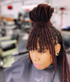 Loc Bangs And Bun, Big Chop Natural Hair, Thick Locs, Loc Updo, Blonde Dreads, Flat Twist Updo, Blond Ombre, Natural Hair Accessories, Loc Hairstyles