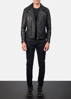 Check out the Danny quilted black biker jacket for men made of premium goatskin leather. Fitted Biker Leather Jacket With Zip Fly, Fitted Leather Jacket With Zipper Closure For Business, Edgy Leather Biker Jacket With Long Sleeves, Edgy Leather Biker Jacket, Edgy Long Sleeve Leather Biker Jacket, Edgy Long Sleeve Leather Jacket, Leather Biker Jacket With Zipper Closure, Edgy Leather Jacket With Zip Fly, Leather Jacket Outfit Men