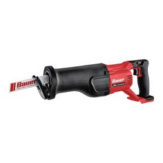 a black and red cordless tool on a white background