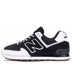 New Balance 574 Made in USA 'Black Grey' US574CM2 (SNKR/Made In Usa) Casual Black New Balance Sneakers, Trendy New Balance Sneakers Black, New Balance Shoes Black And White, Black New Balance Sports Sneakers, New Balance Black Training Sneakers, Retro New Balance Black Sneakers, Shoes Retro