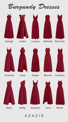 the different types of dresses are shown in this poster, which shows how to wear them