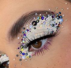 Crystal Eye Makeup, Ballerina Bride, Pink Eye Makeup, Rave Makeup, The Ballerina, Halloween Makeup Inspiration, Top Makeup Products, Crystal Eye, Glam Looks